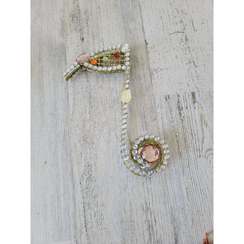 Sequin glitter music note ornament‎ Xmas decor Golden